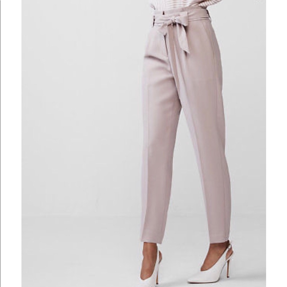 Express high waisted sash-tie ankle pant